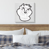 TAZ™ Evil Grin Badge Canvas Afdruk (Insitu (Slaapkamer))