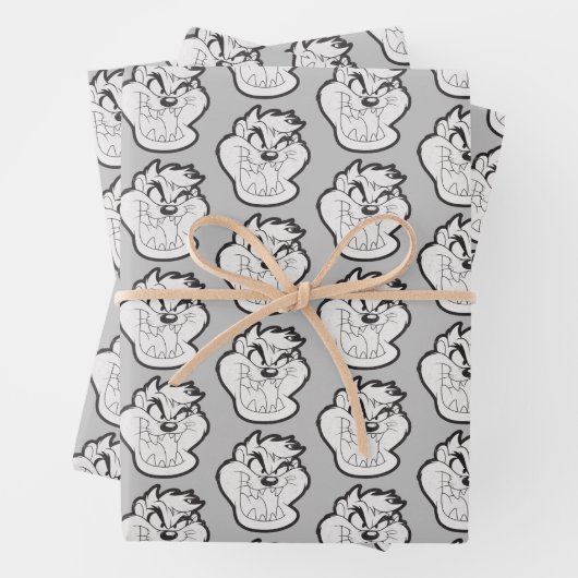 TAZ™ Evil Grin Badge Inpakpapier Vel (In situ)