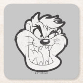 TAZ™ Evil Grin Badge Kartonnen Onderzetters (Voorkant)