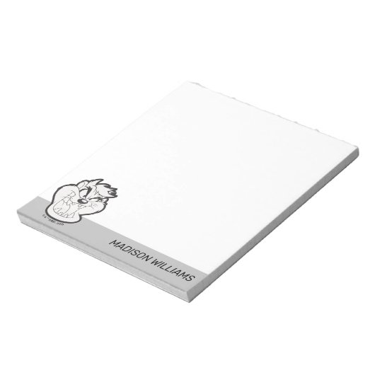 TAZ™ Evil Grin Badge Notitieblok (Linkerzijde)