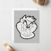 TAZ™ Evil Grin Badge Notitiekaartje (Voorkant / Achterkant in situ)