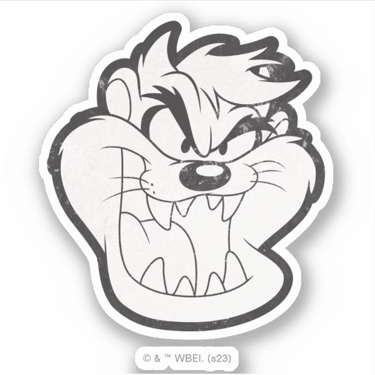 TAZ™ Evil Grin Badge Sticker (Voorkant)