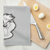 TAZ™ Evil Grin Badge Theedoek (Quarter Fold)