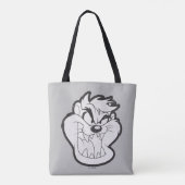 TAZ™ Evil Grin Badge Tote Bag (Achterkant)