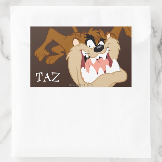 TAZ™ Evil Grin Rechthoekige Sticker (Tas)
