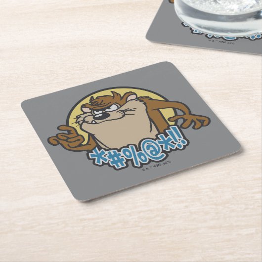 TAZ™ Expletive Circle Graphic Kartonnen Onderzetters (Schuin)