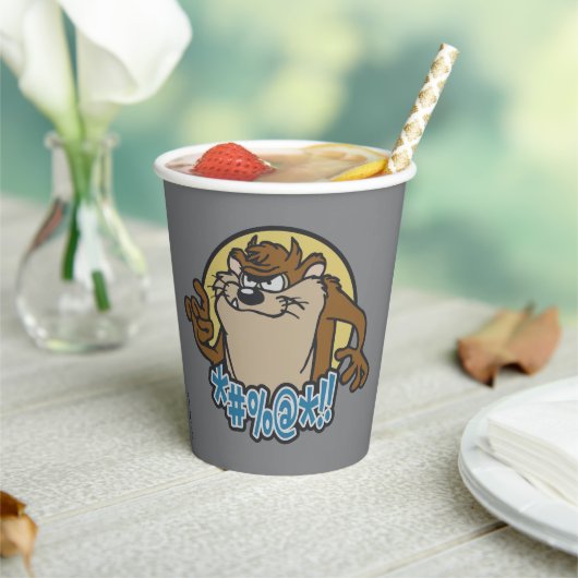 TAZ™ Expletive Circle Graphic Papieren Bekers (Insitu)