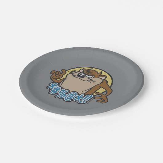 TAZ™ Expletive Circle Graphic Papieren Bordje (Gekanteld)