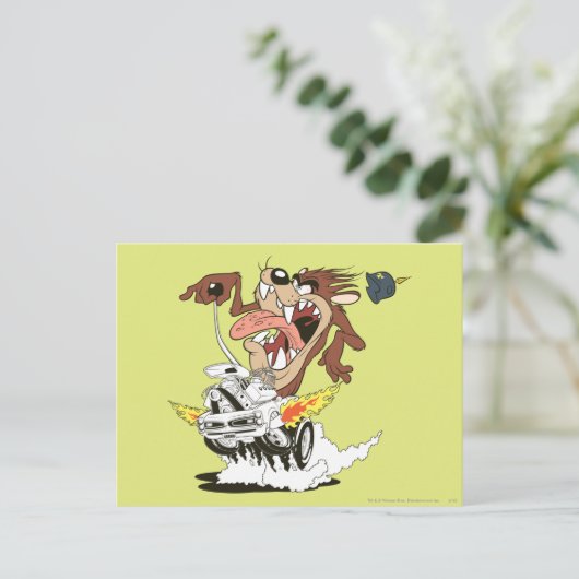 TAZ™ Furious Driving Briefkaart (Staand voorkant)