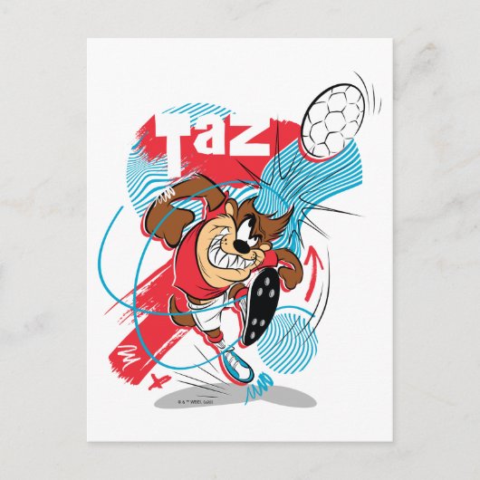 TAZ™ Headbutting Voetbal Briefkaart (Voorkant)