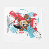 TAZ™ Headbutting Voetbal Fleece Deken (Voorkant (Horizontaal))