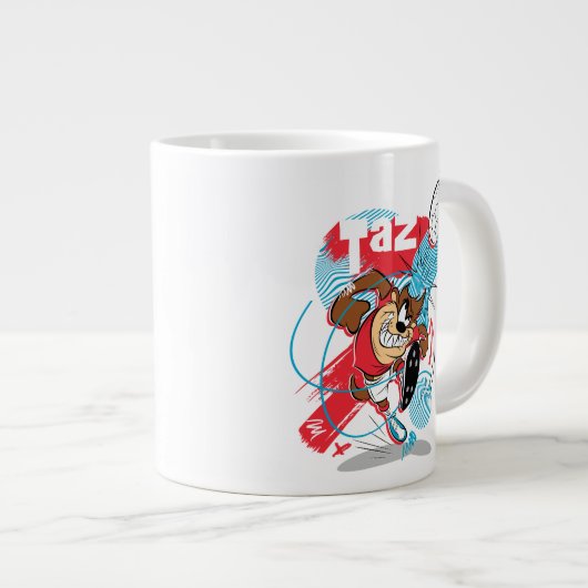 TAZ™ Headbutting Voetbal Grote Koffiekop (Voorkant rechts)