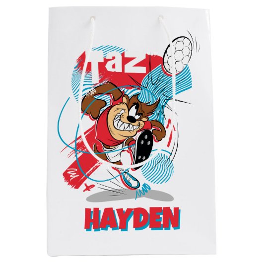 TAZ™ Headbutting Voetbal Medium Cadeauzakje (Voorkant)