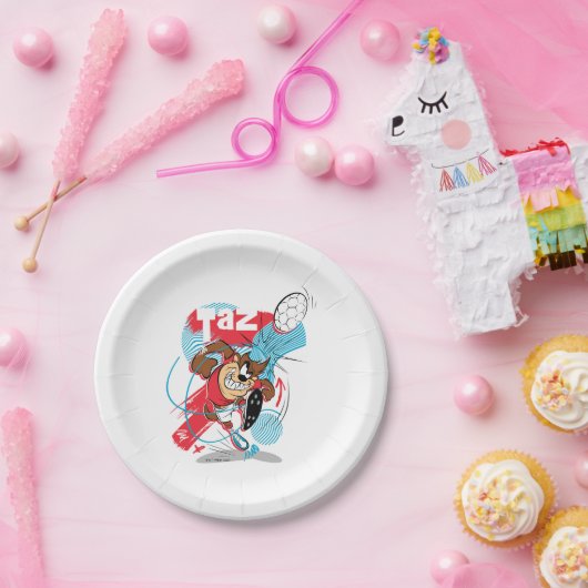 TAZ™ Headbutting Voetbal Papieren Bordje (Feest)