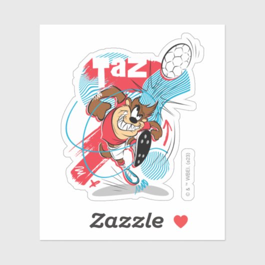TAZ™ Headbutting Voetbal Sticker (Vel)