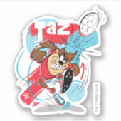 TAZ™ Headbutting Voetbal Sticker (Voorkant)