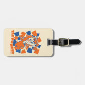 TAZ™ Hungry Smashing Through Checker Bagagelabel (Voorkant horizontaal)