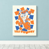 TAZ™ Hungry Smashing Through Checker Canvas Afdruk (Insitu (Houten vloer))