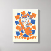 TAZ™ Hungry Smashing Through Checker Canvas Afdruk (Voorkant)