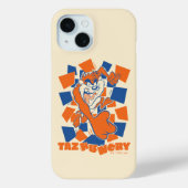 TAZ™ Hungry Smashing Through Checker Case-Mate iPhone Case (Achterkant)