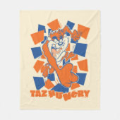 TAZ™ Hungry Smashing Through Checker Fleece Deken (Voorkant)