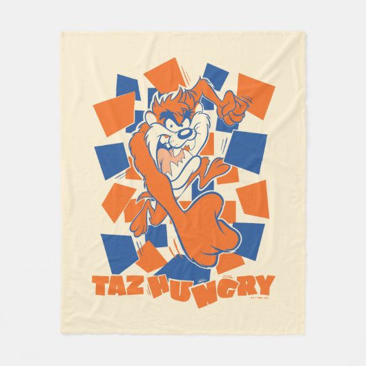 TAZ™ Hungry Smashing Through Checker Fleece Deken (Voorkant)