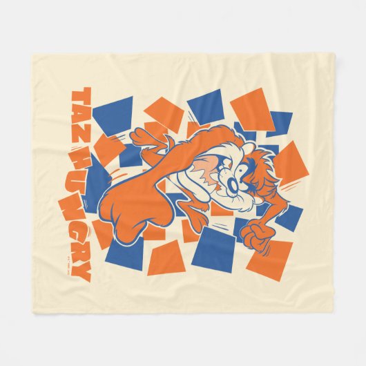 TAZ™ Hungry Smashing Through Checker Fleece Deken (Voorkant (Horizontaal))