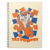 TAZ™ Hungry Smashing Through Checker Notitieboek (Voorkant)