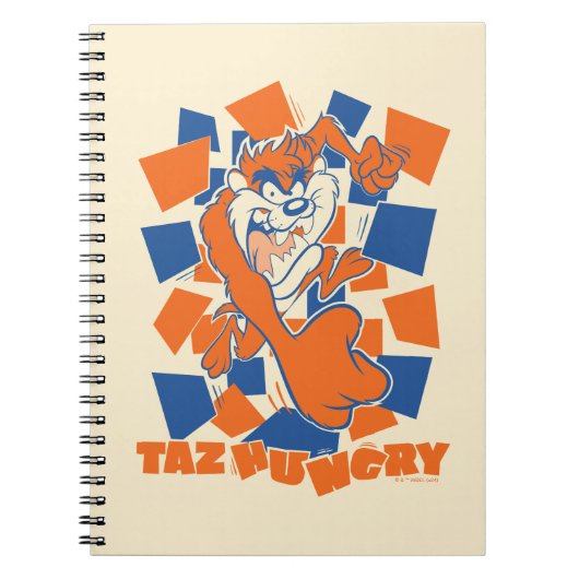 TAZ™ Hungry Smashing Through Checker Notitieboek (Voorkant)
