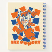 TAZ™ Hungry Smashing Through Checker Notitieboek (Achterkant)