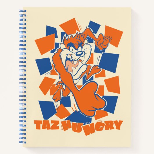 TAZ™ Hungry Smashing Through Checker Notitieboek (Voorkant)