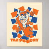 TAZ™ Hungry Smashing Through Checker Poster (Voorkant)