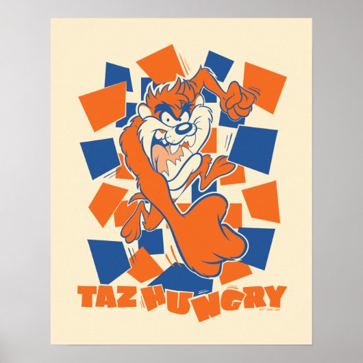 TAZ™ Hungry Smashing Through Checker Poster (Voorkant)