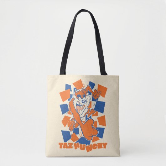 TAZ™ Hungry Smashing Through Checker Tote Bag (Voorkant)