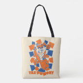TAZ™ Hungry Smashing Through Checker Tote Bag (Achterkant)