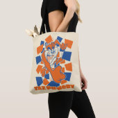 TAZ™ Hungry Smashing Through Checker Tote Bag (Dichtbij)