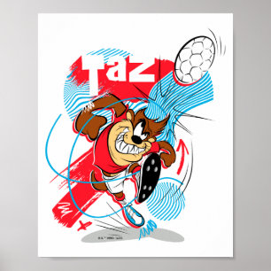 Taz Kopstoot Voetbal T Shirt  Poster