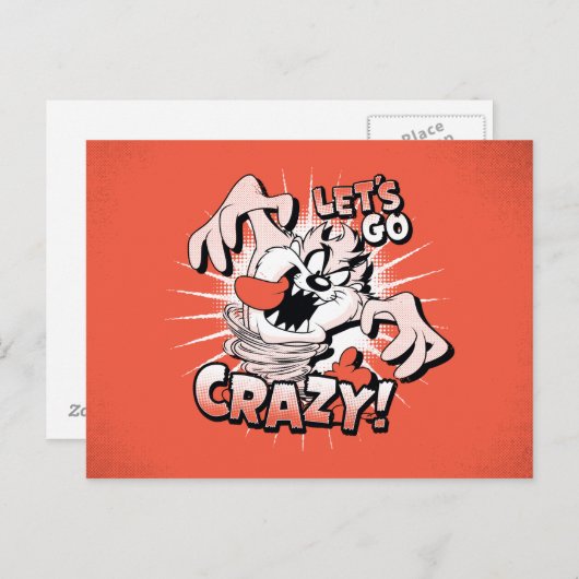 TAZ™ "Laten we gek worden!" Halftone Briefkaart (Voorkant / Achterkant)