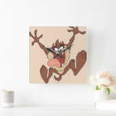 TAZ™ Leaping Vierkante Klok (Huis)