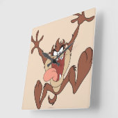 TAZ™ Leaping Vierkante Klok (Hoek)