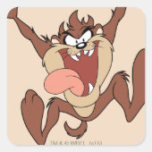 TAZ™ Leaping Vierkante Sticker (Voorkant)