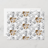 TAZ™ Line Art Color Pop Patroon Briefkaart (Voorkant / Achterkant)