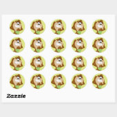 TAZ™ met een blad Ronde Sticker (Vel)