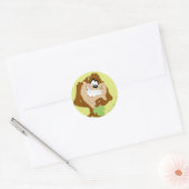 TAZ™ met een blad Ronde Sticker (Envelop)
