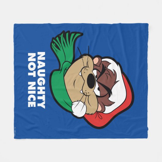 TAZ™ "Naughty Not Nice" Fleece Deken (Voorkant (Horizontaal))