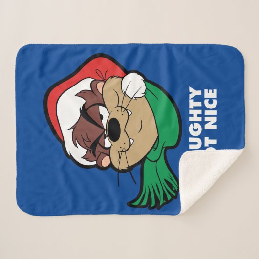 TAZ™ "Naughty Not Nice" Sherpa Deken (Voorkant (horizontaal))