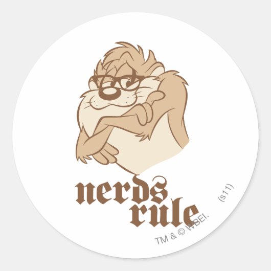 TAZ™ - Nerds Rule Ronde Sticker (Voorkant)