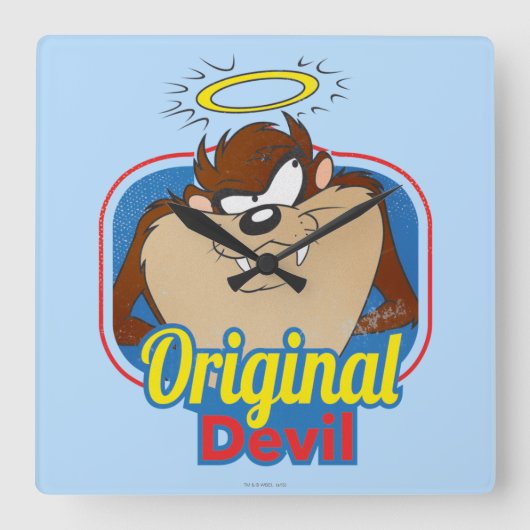 TAZ™ Original Devil Vierkante Klok (Voorkant)