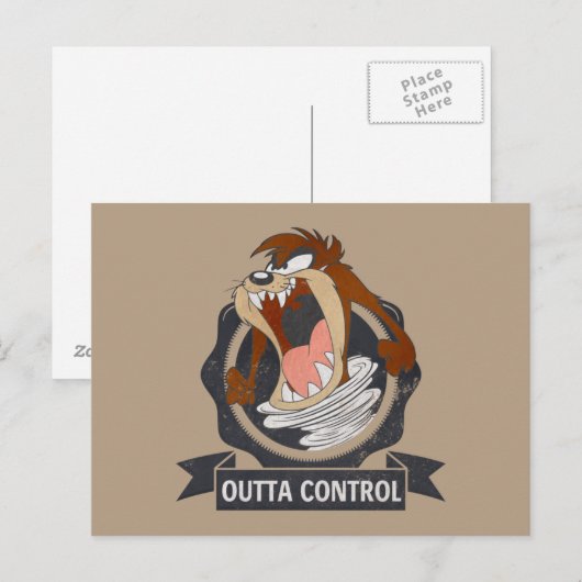 TAZ™ Outta Control Briefkaart (Voorkant / Achterkant)