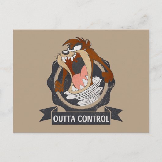 TAZ™ Outta Control Briefkaart (Voorkant)
